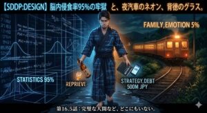 投稿についてもっと詳しく 第19話：【SDDP：Design】夜汽車のネオンと、背徳のグラス。〜脳内を侵食する数式の群れ〜